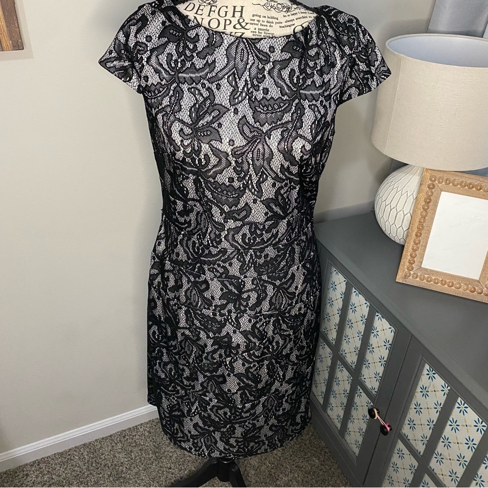 783 Alyx limited Black Lace Midi Dress with cap sleeves